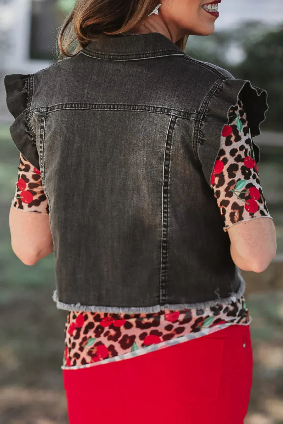 Jess Lea Vest Jordan Ruffle Denim Vest