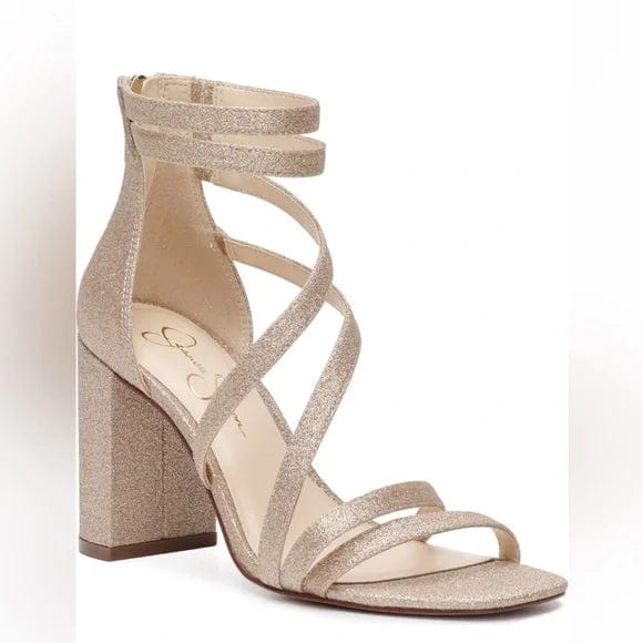 Jessica Simpson Platform Champagne / 6 Sardona Strappy Block-Heel Sandals