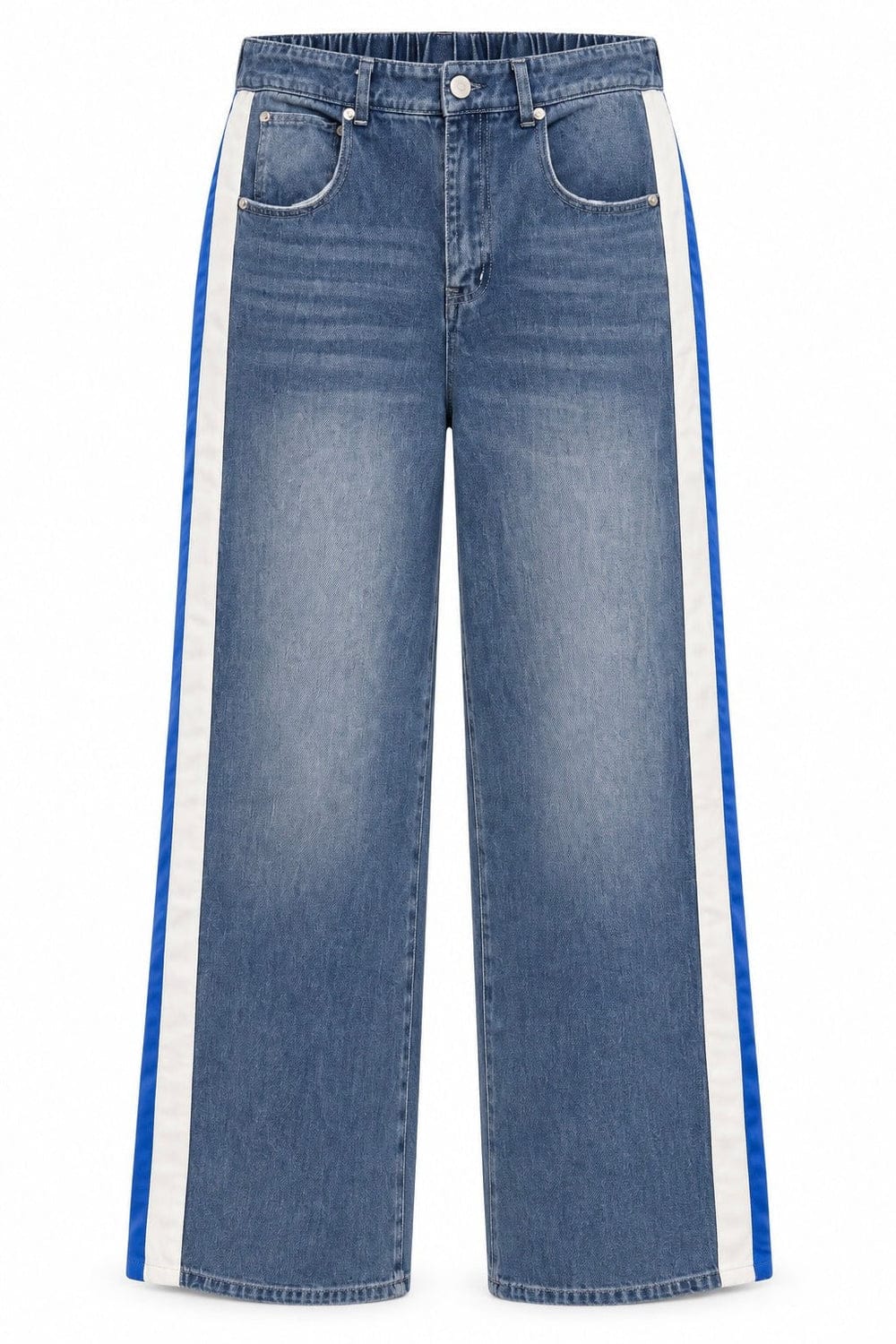 Jodifl Denim White / Royal / S Deanne Striped Wide Leg Denim