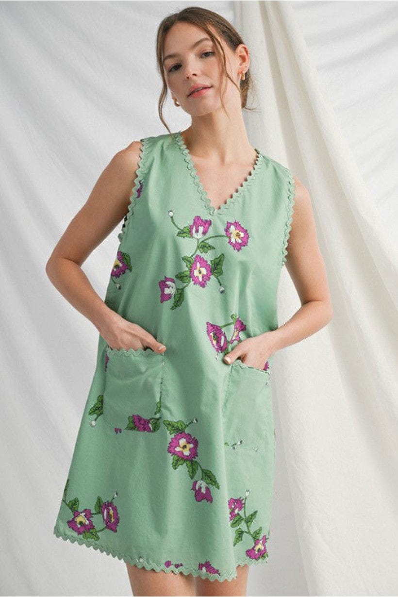 Jodifl Dress Apple Green / S Elena Floral Dress