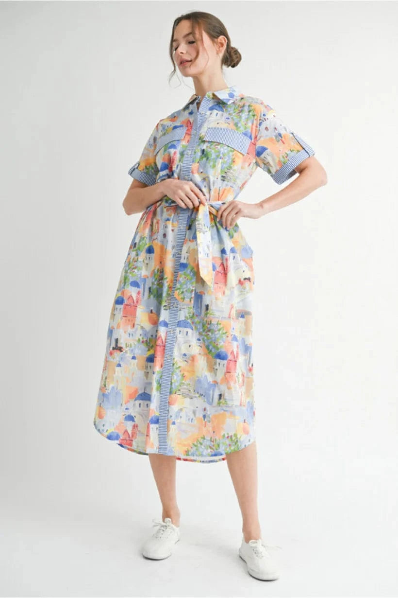 Jodifl Dress Blue Mix / S Santorini Print Dress