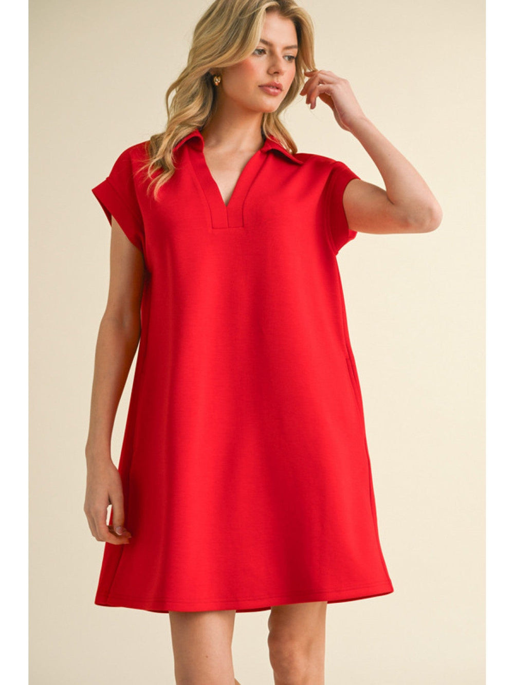 Jodifl Dress Red / S Maya Collared Dress