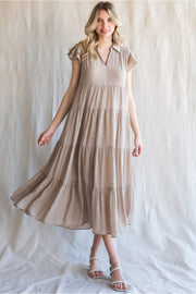 Jodifl Dress Taupe / S Lilly Tiered Dress