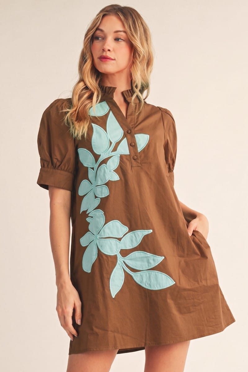 Jodifl Mini Dress Blue / Brown / S Quinn Accent Dress