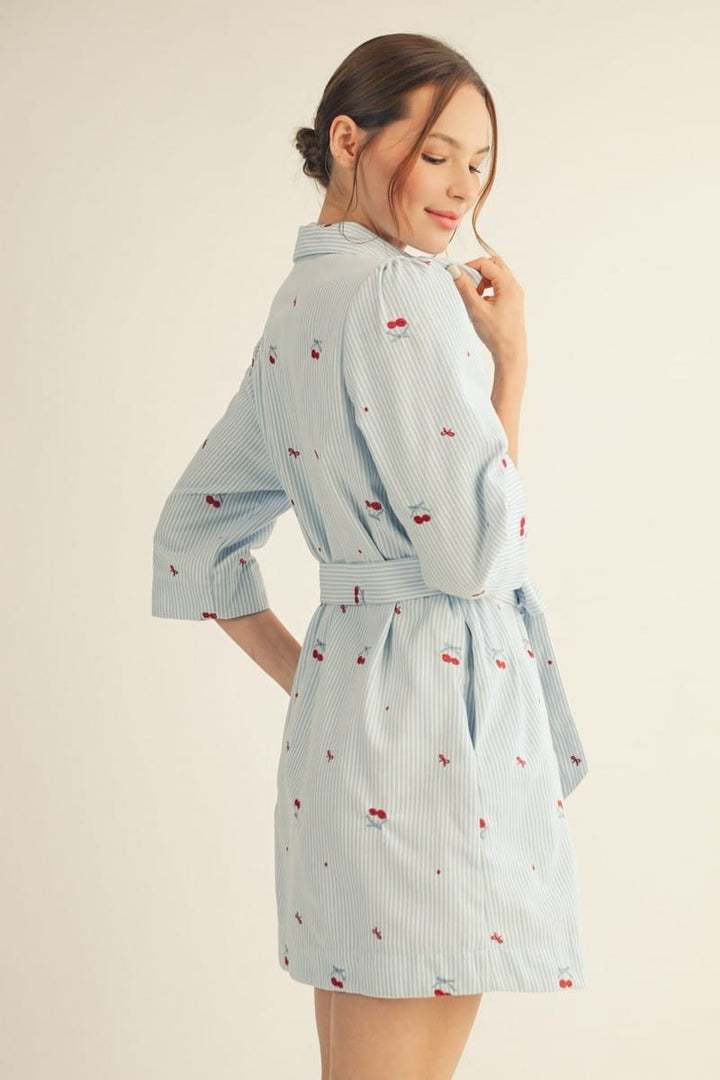 Jodifl Cindy embroidered mini dress with intricate floral embroidery and lightweight fabric, perfect for casual and semi-formal wear.