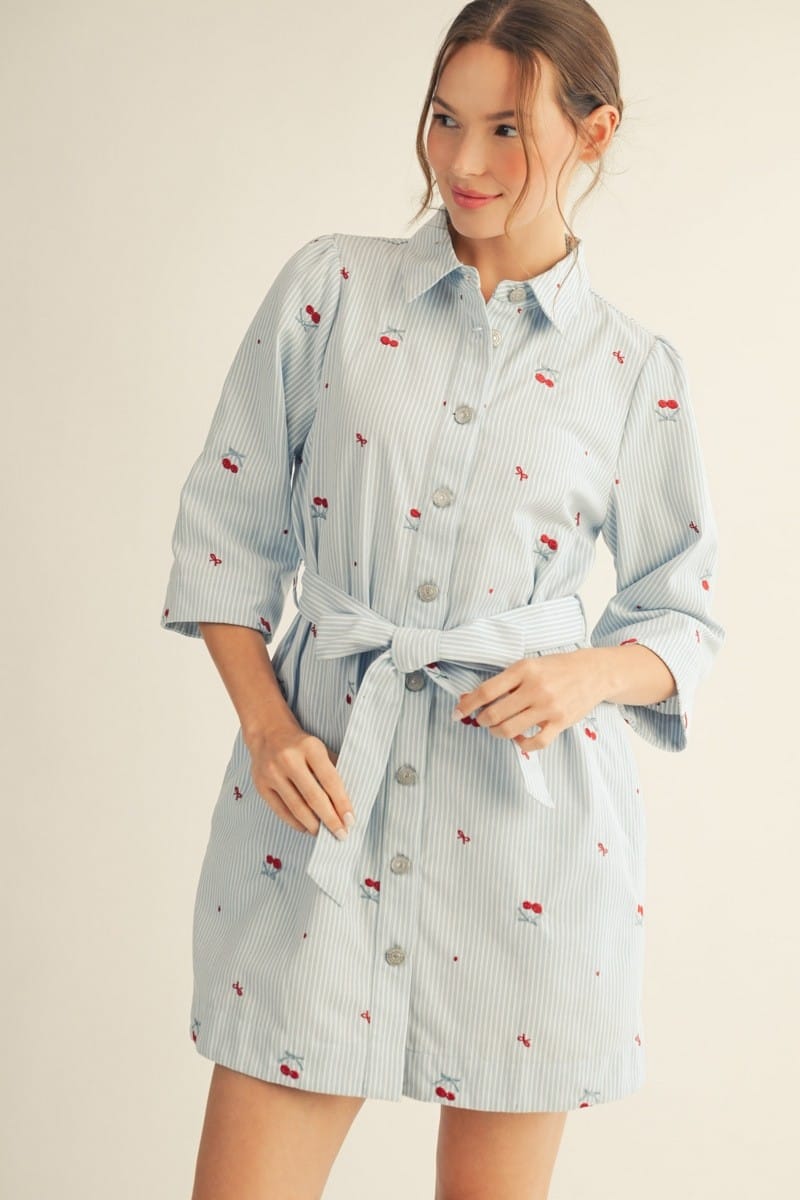 Jodifl Cindy embroidered mini dress with intricate floral embroidery and lightweight fabric, perfect for casual or semi-formal wear.