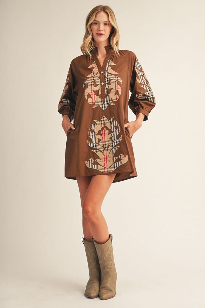 Jodifl Mini Dress Sienna Check Pattern Mini Dress