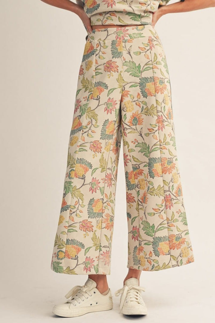 Jodifl Pants Oatmeal / S Kaley Contrast Wide Leg Pants