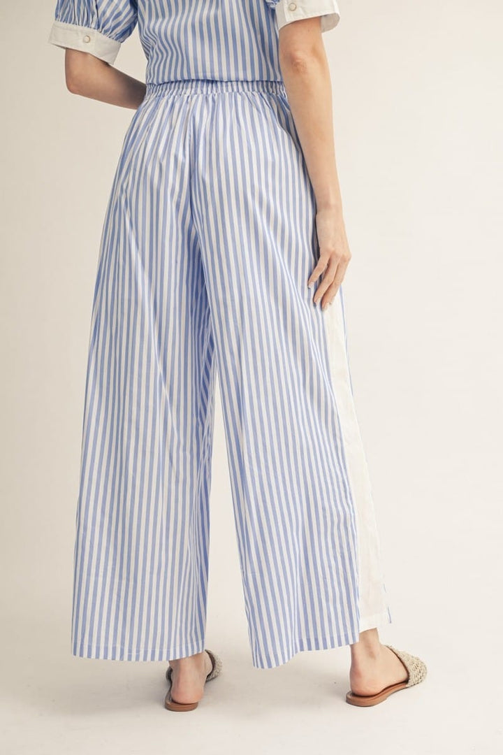 Jodifl Pamela striped pants with a relaxed fit and bold vertical stripes, showcasing a stylish casual trouser design.