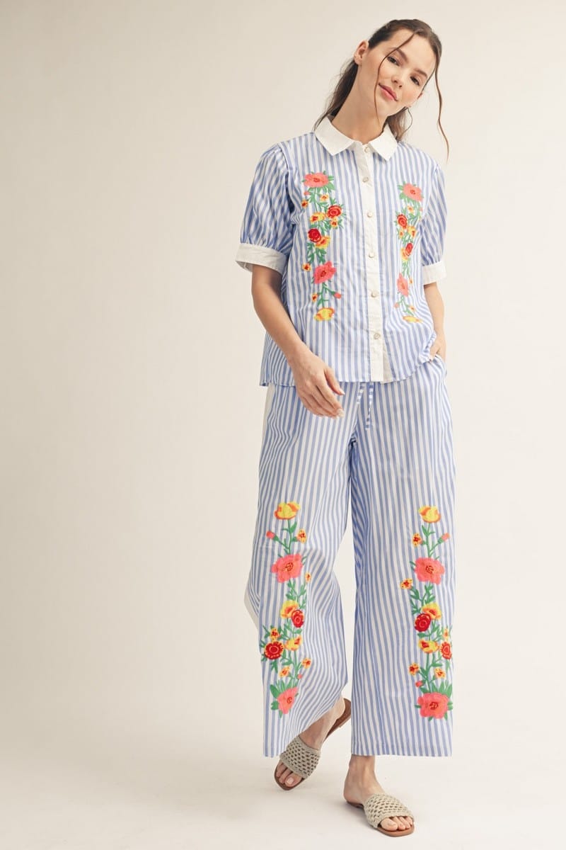 Jodifl Ariel embroidered top featuring delicate floral embroidery and lightweight fabric, perfect for casual or dressy occasions.