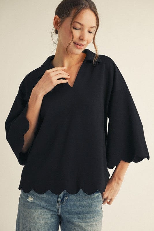 Jodifl Top Black / S Astrid Scallop Top