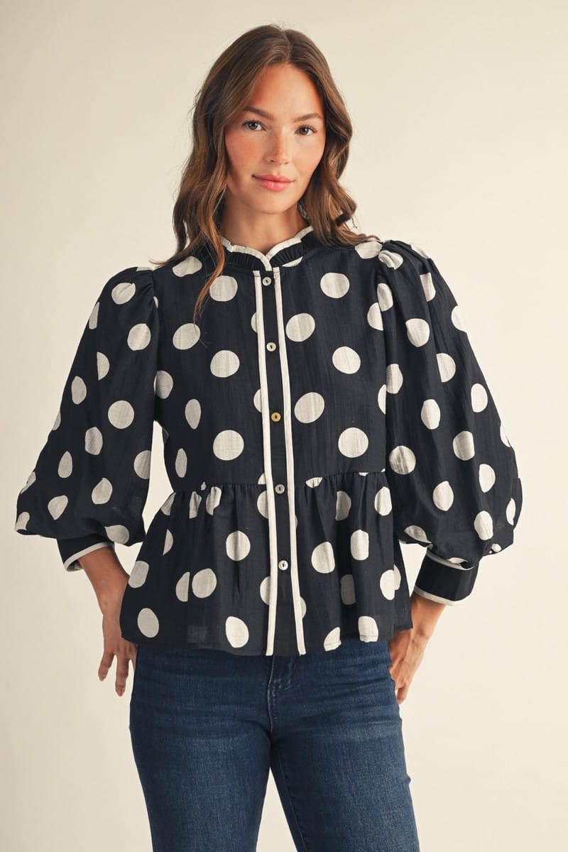 Jodifl Top Black / S Ayla Polka Dot Top