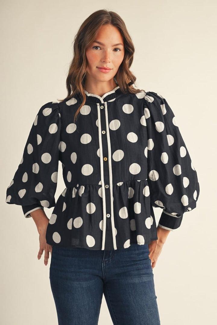 Jodifl Top Black / S Ayla Polka Dot Top