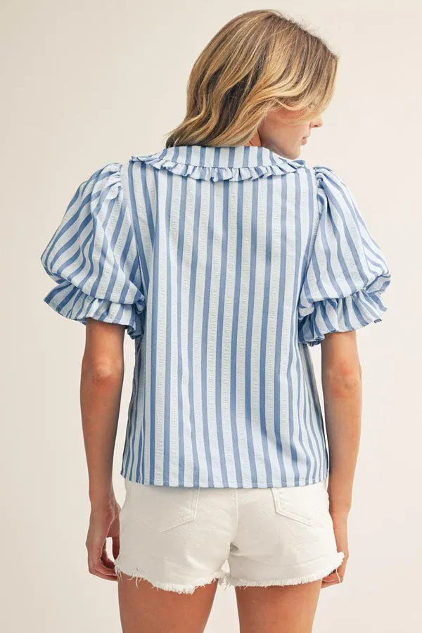 Jodifl Gabriela puff sleeve top featuring a stylish design with puffed sleeves and a fitted silhouette, perfect for casual wear.