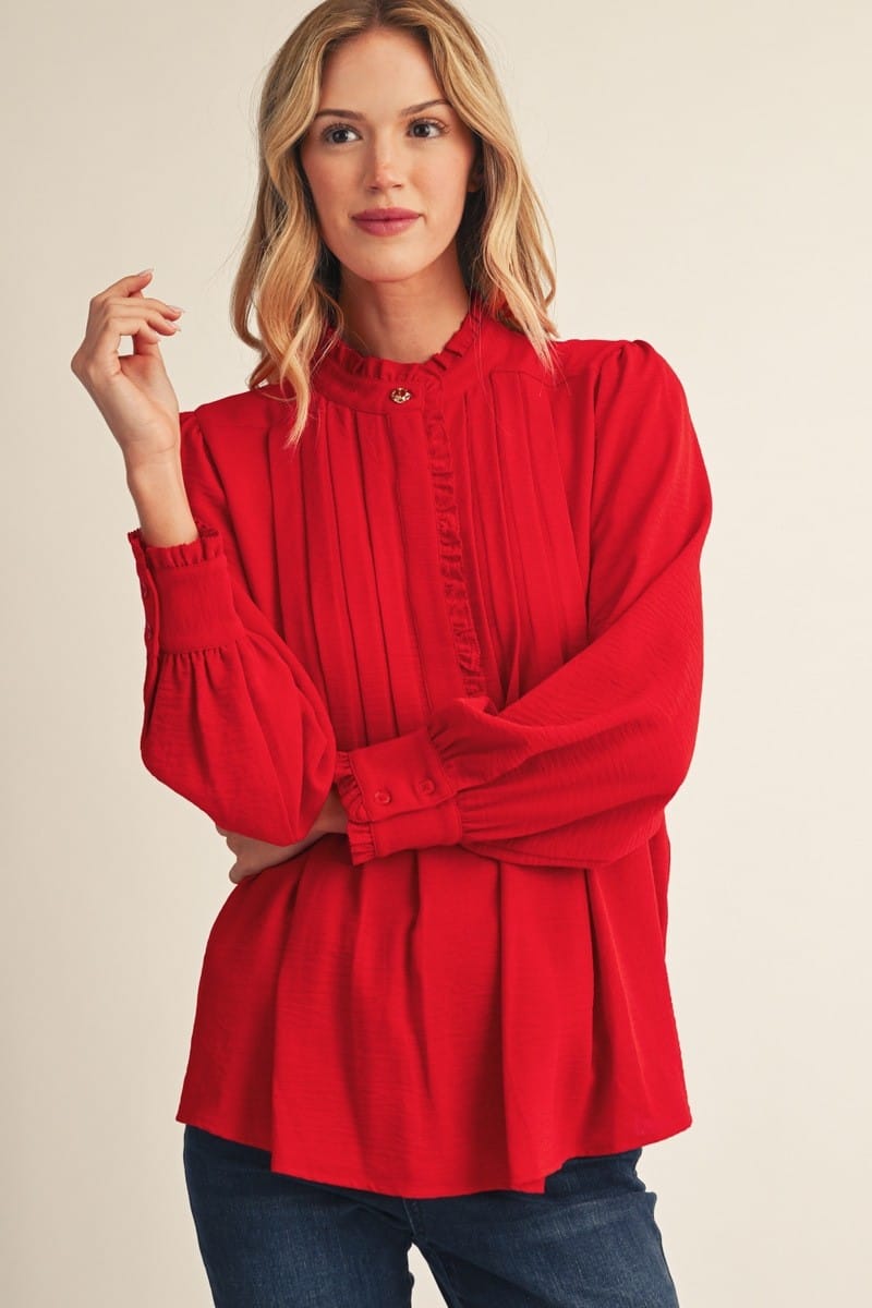 Jodifl Top Red / S Esther Pleat Top