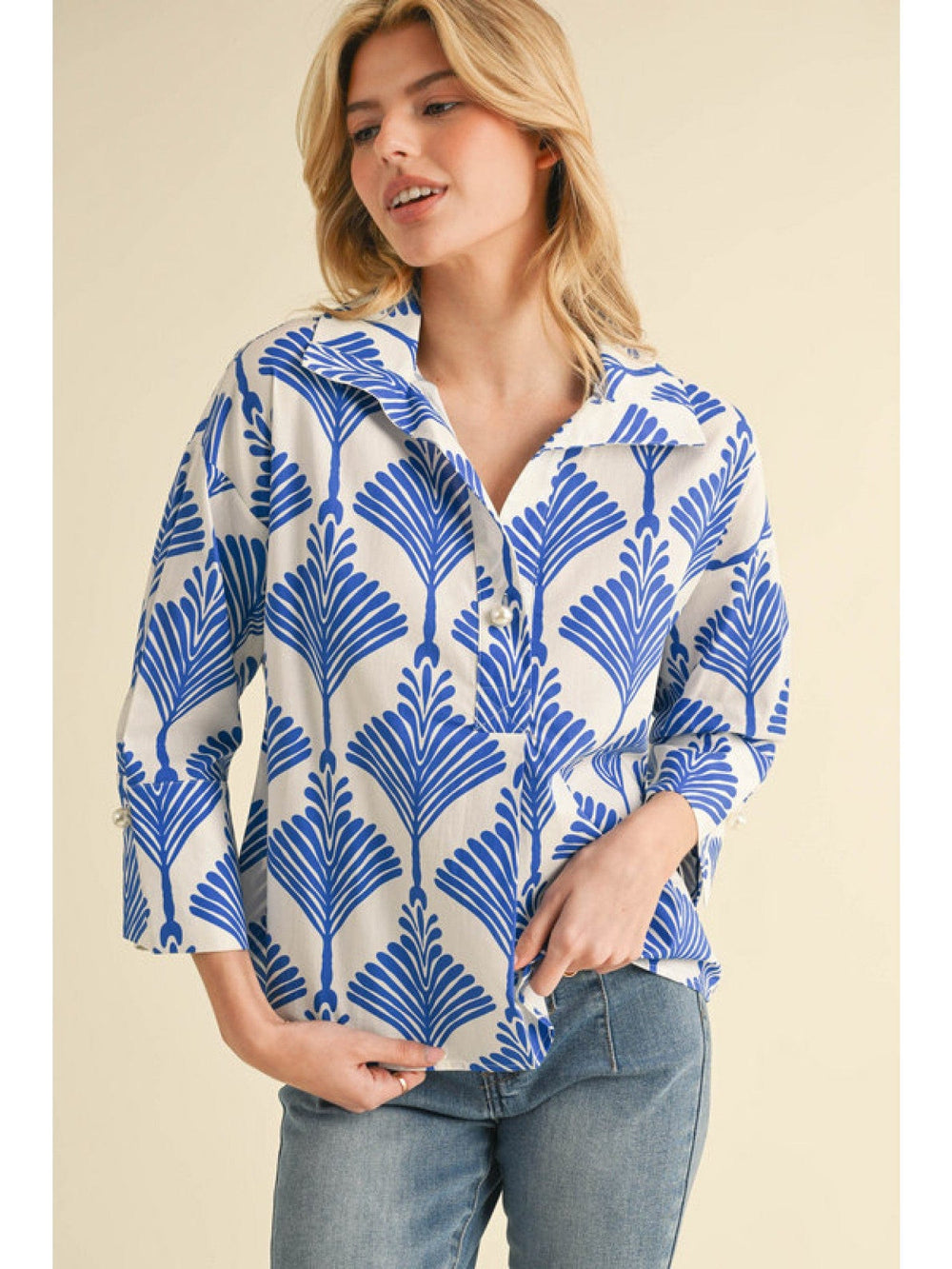 Jodifl Top Royal / S Lillian Print Top