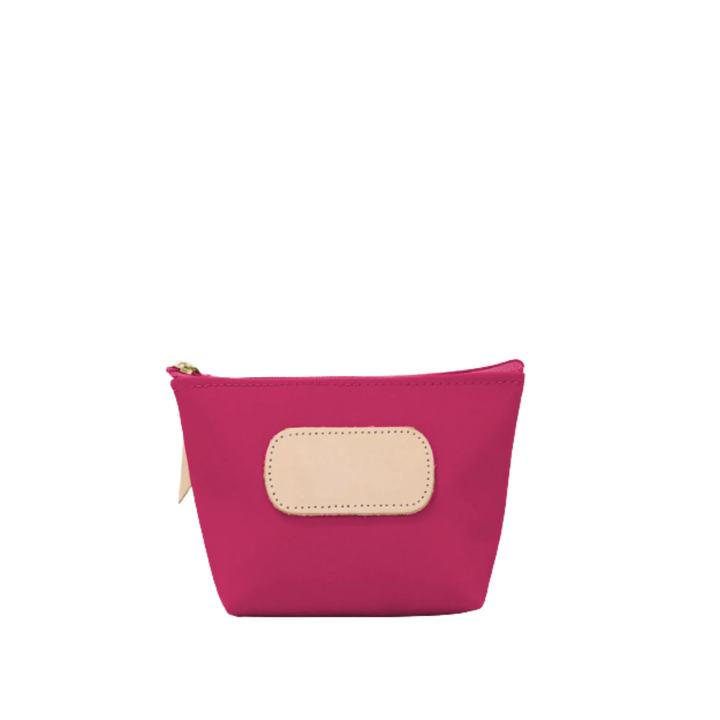 Jon Hart Design Chico Zip Bag made of berry-coated canvas, featuring a compact and stylish bag with zipper closure.