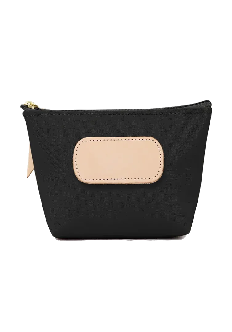 Black coated canvas Jon Hart Design Chico Zip Bag with zipper closure and stylish compact design.