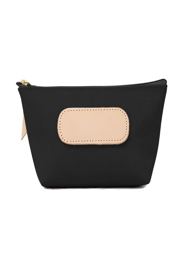 Black coated canvas Jon Hart Design Chico Zip Bag with zipper closure and stylish compact design.