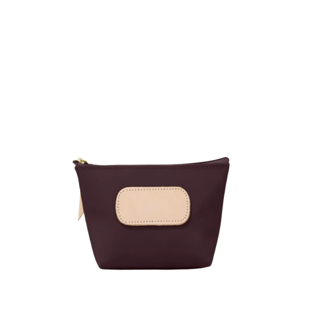 Jon Hart Design Chico Zip Bag in burgundy coated canvas, featuring a compact, stylish bag with a zip closure for everyday use.
