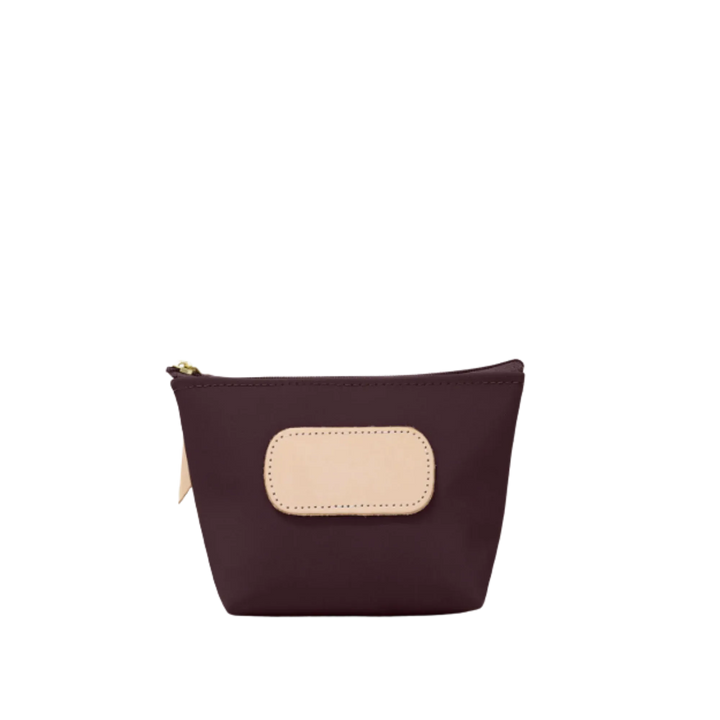 Jon Hart Design Chico Zip Bag in burgundy coated canvas, featuring a compact, stylish bag with a zip closure for everyday use.