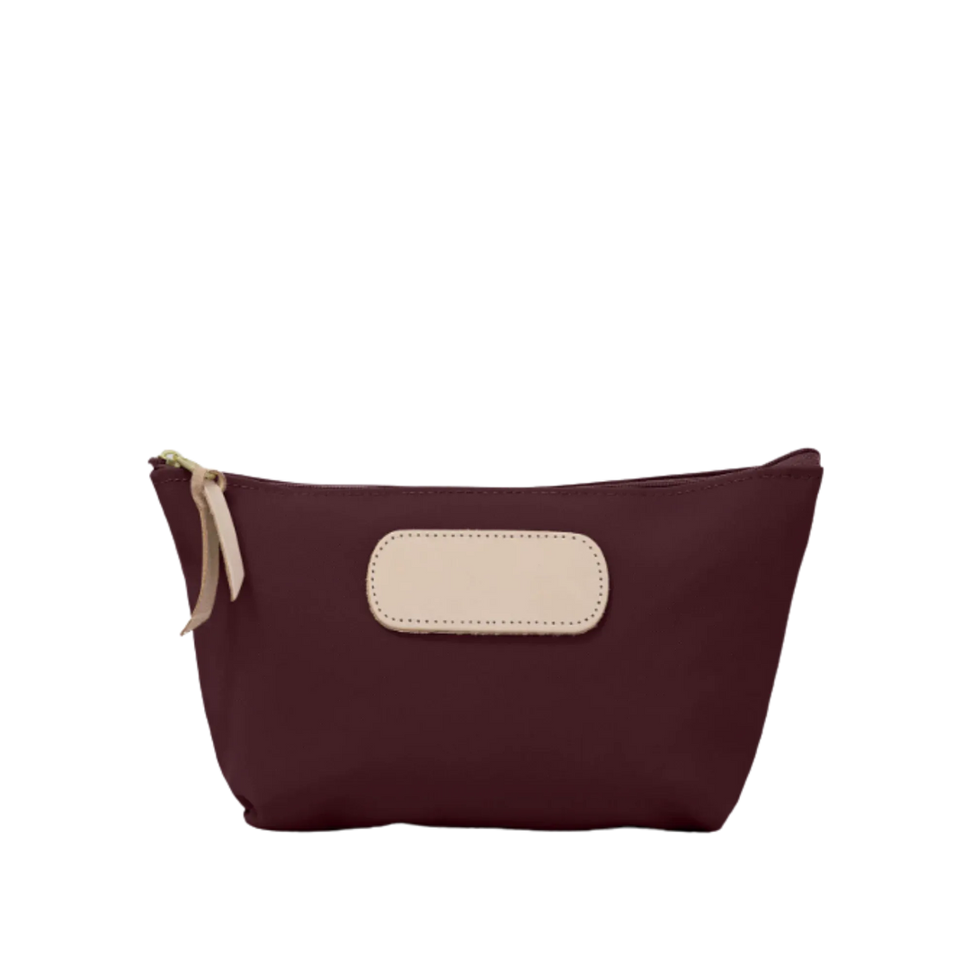 Jon Hart Grande Zip Bag in burgundy coated canvas, stylish bag with a zipper closure from Jon Hart Design.