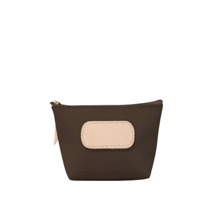 Jon Hart Design Chico Zip Bag made of espresso-coated canvas, featuring a compact, stylish zippered bag for organization.
