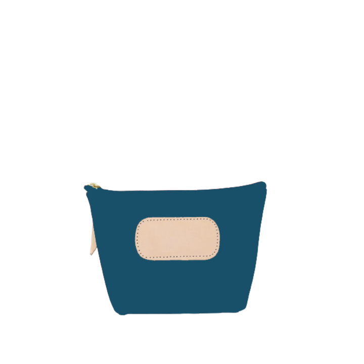 Jon Hart Design Chico Zip Bag in French Blue coated canvas, showing the compact bag with zipper closure and stylish design.
