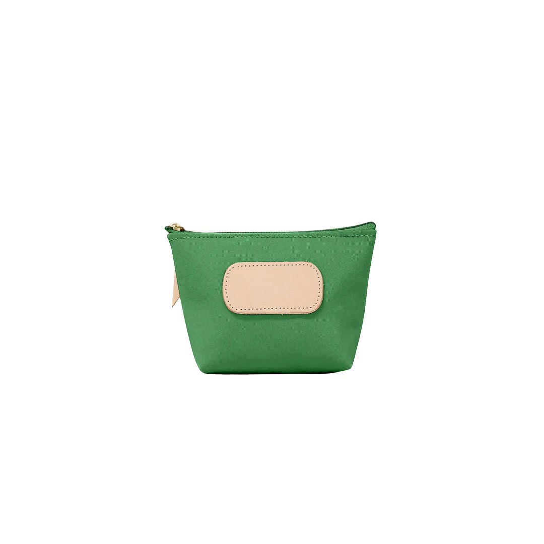 Jon Hart Design Chico Zip Bag in Kelly green coated canvas, showcasing a stylish, compact bag with a zipper closure.