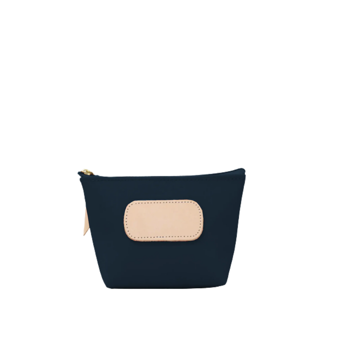 Jon Hart Design Navy-coated canvas Chico Zip Bag with zipper closure, featuring a sleek, compact bag design for everyday use.