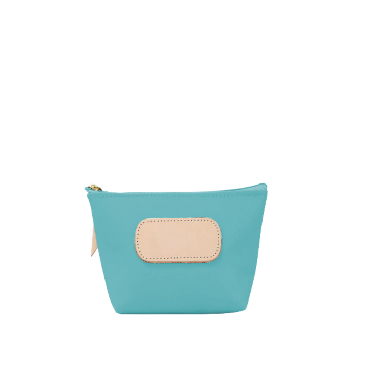 Jon Hart Design Chico Zip Bag in ocean blue coated canvas, showcasing its compact and stylish bag design.