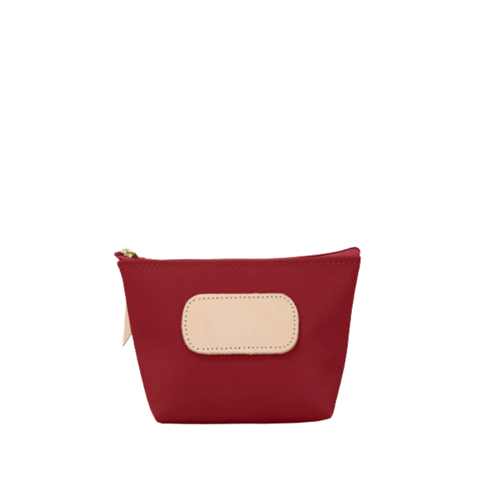 Red coated canvas Jon Hart Design Chico Zip Bag with zipper closure and compact, stylish design for everyday use.
