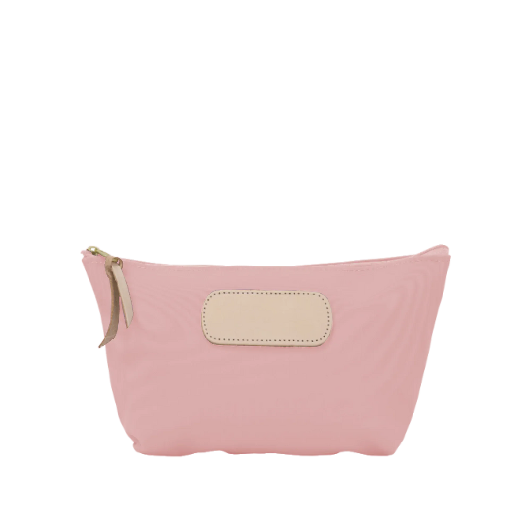 Jon Hart Grande Zip Bag made of rose-coated canvas, showcasing a spacious, stylish bag with a zipper closure from Jon Hart Design.