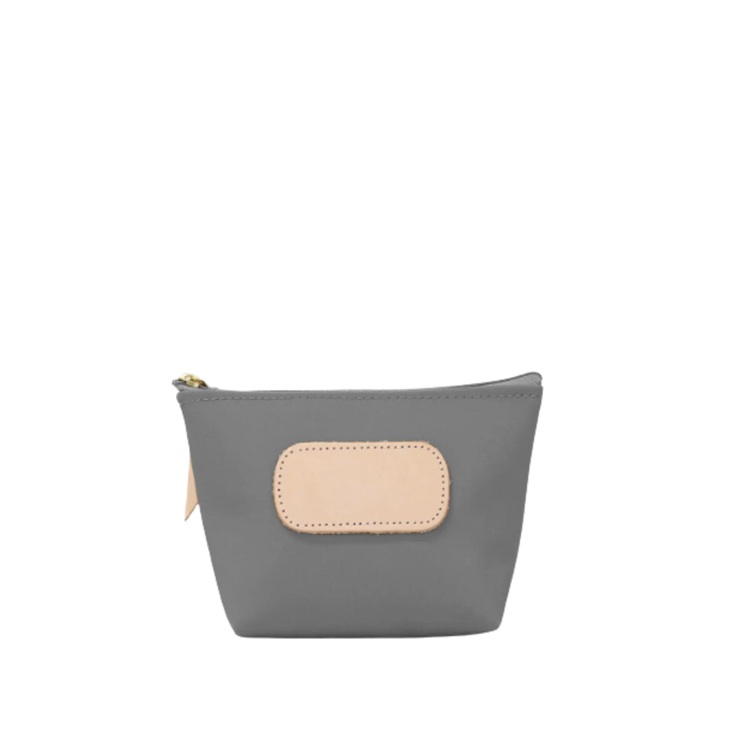 Jon Hart Design Chico Zip Bag made of slate-coated canvas, featuring a sleek, compact bag with a zipper closure.