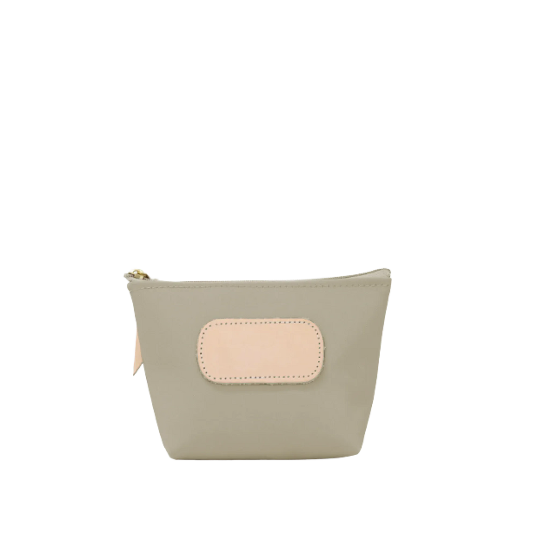 Jon Hart Design Chico Zip Bag in tan coated canvas, showcasing its compact bag design with zipper closure and stylish craftsmanship.