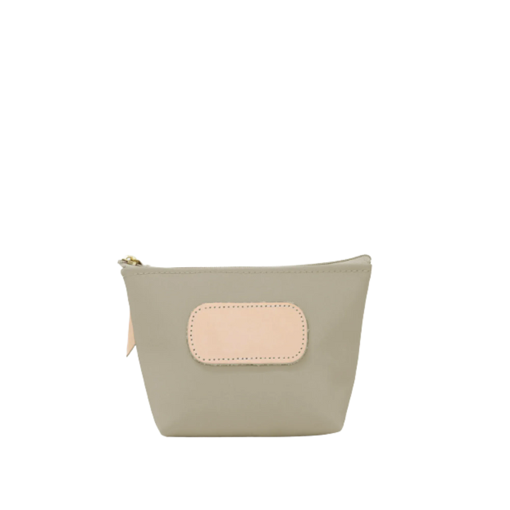 Jon Hart Design Chico Zip Bag in tan coated canvas, showcasing its compact bag design with zipper closure and stylish craftsmanship.