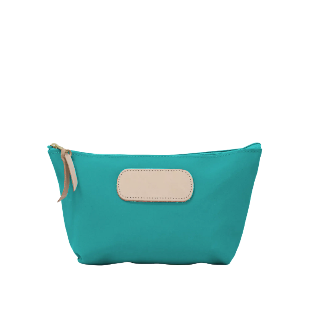 Jon Hart Design Grande Zip Bag made of teal-coated canvas, showing its spacious design and durable zipper closure.