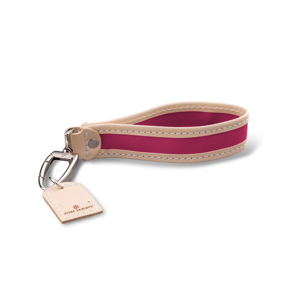 Jon Hart Design Keychain Berry Coated Canvas Jon Hart Pearl Keychain