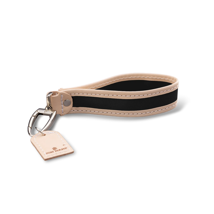 Jon Hart Design Keychain Black Coated Canvas Jon Hart Pearl Keychain