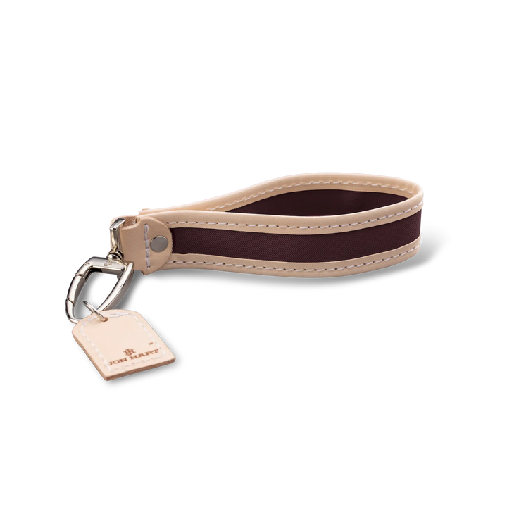 Jon Hart Design Keychain Burgundy Coated Canvas Jon Hart Pearl Keychain