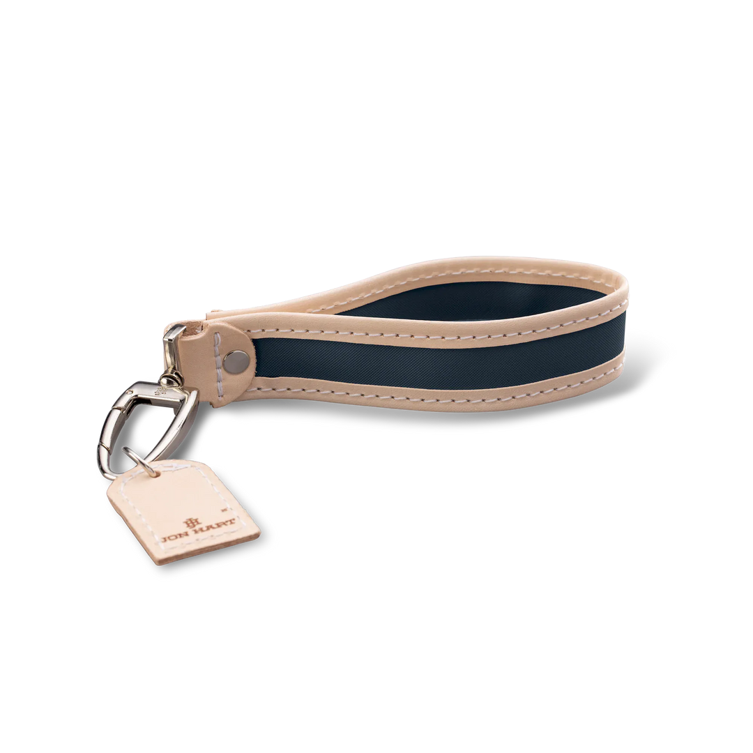 Jon Hart Design Keychain Navy Coated Canvas Jon Hart Pearl Keychain