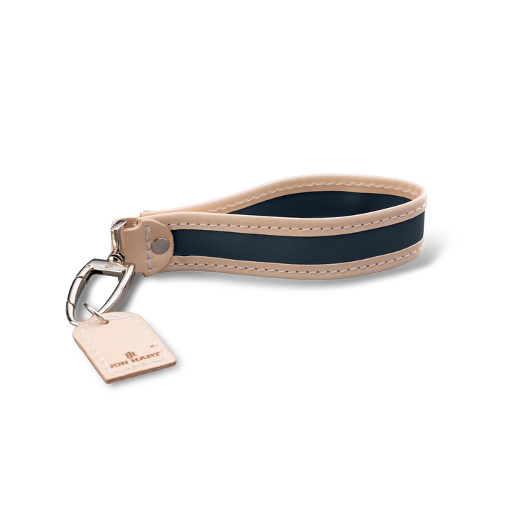 Jon Hart Design Keychain Navy Coated Canvas Jon Hart Pearl Keychain