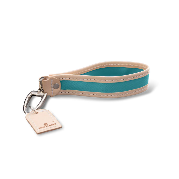 Jon Hart Design Keychain Ocean Blue Coated Canvas Jon Hart Pearl Keychain