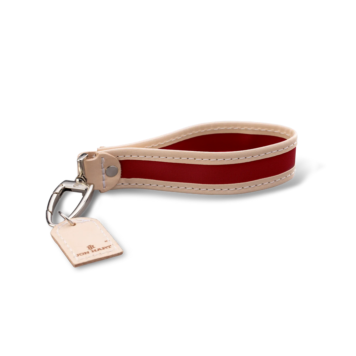 Jon Hart Design Keychain Red Coated Canvas Jon Hart Pearl Keychain