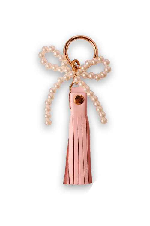 Jon Hart Design Tote Beaded Blondes Bag Charm - Blush Leather / Logo Centered Jon Hart x Beaded Blondes Collab