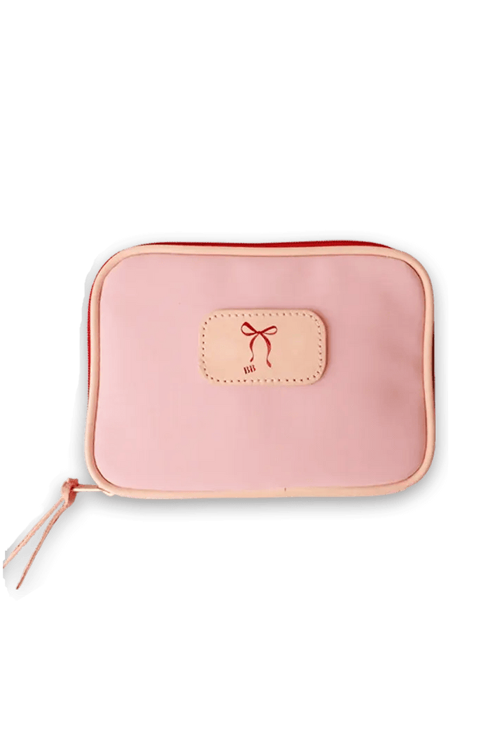 Jon Hart Design Tote Bedell Case - Rose w/ Red Zipper / Logo Centered Jon Hart x Beaded Blondes Collab