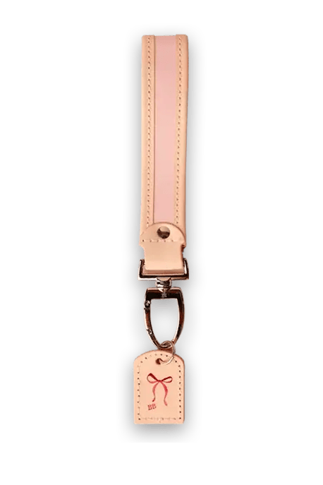Jon Hart Design Tote Pearl Keychain - Rose &amp; Red Canvas / Logo Centered Jon Hart x Beaded Blondes Collab