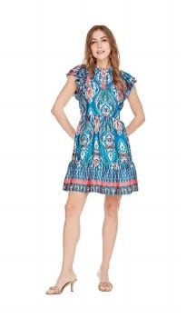 Joy Joy Tribal Bor Ruffles Tiered Dress