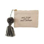 Karma Pouch Good Things come in small packages Canvas Tassel Card Holder