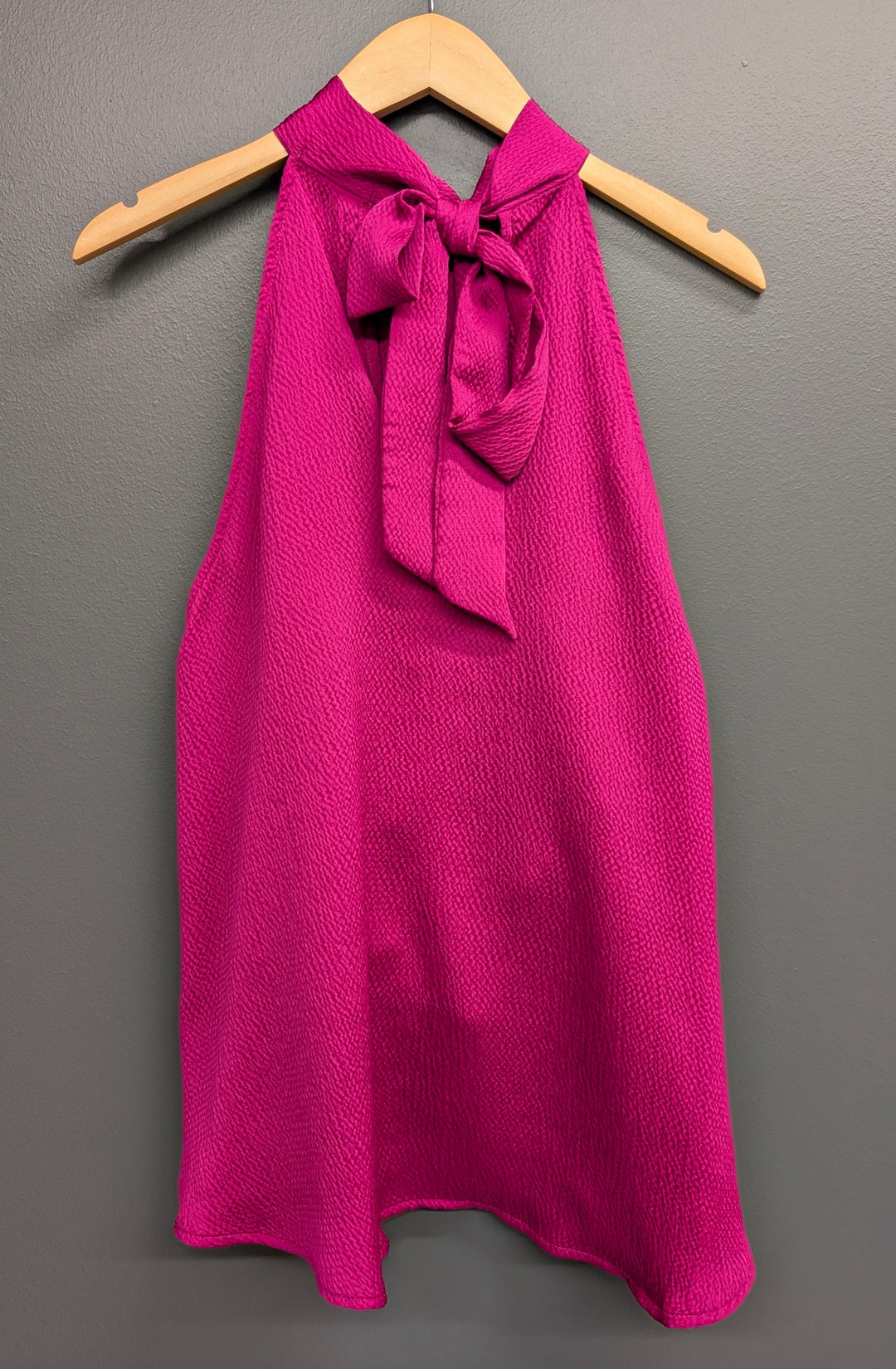 Fuchsia Hadley Satin Top by KLd. Signature featuring smooth satin fabric and a stylish, fitted design.